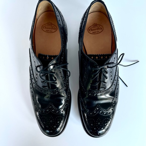 Church's Burwood Wg - Polished Oxford Brogue Black - Picture 5 of 7